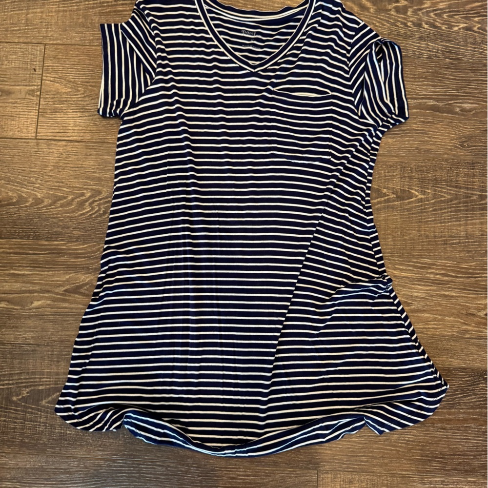 **DONATED**
Navy Striped Women's T-Shirt Dress